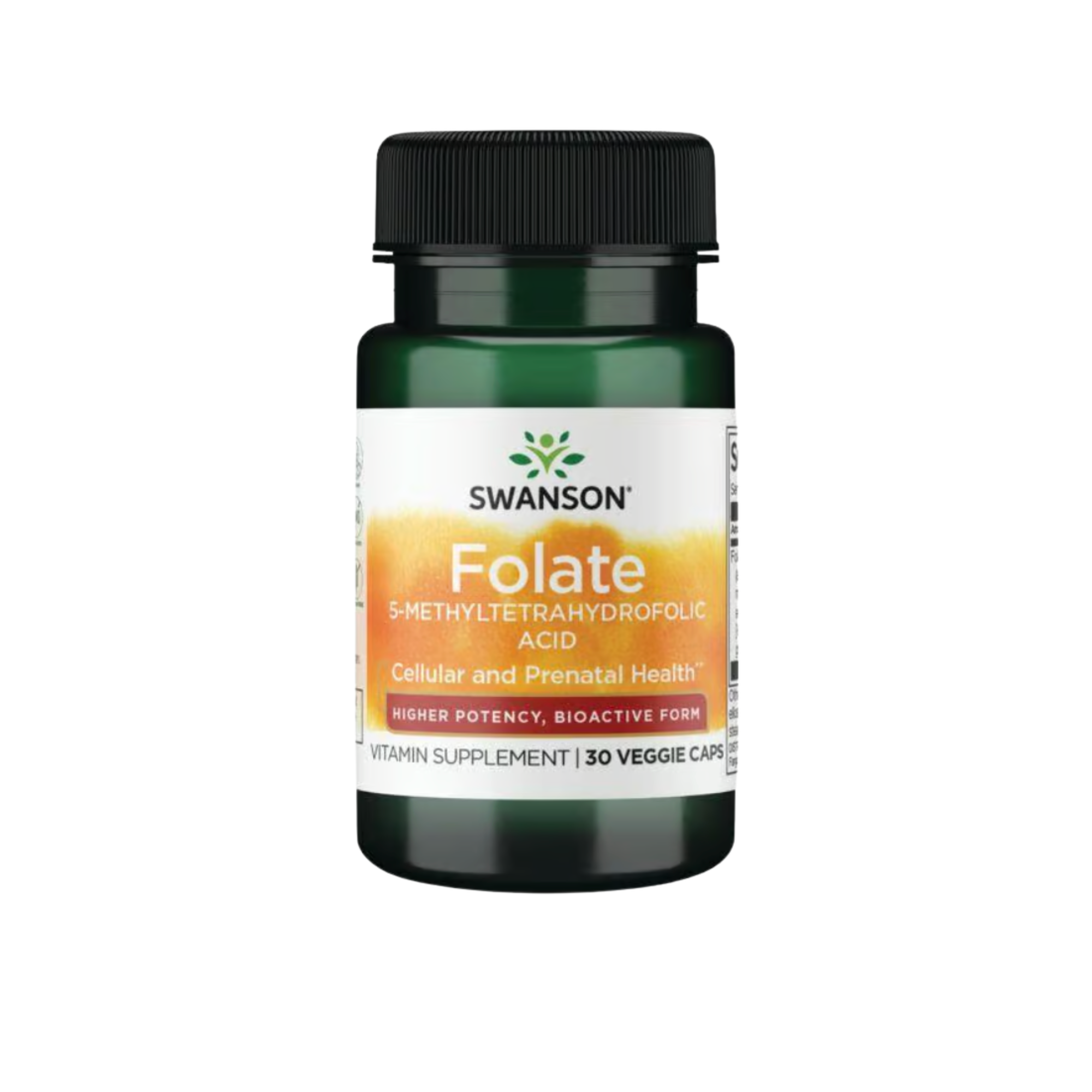 Folate 5-Methyltetrahydrofolic Swanson Acid 30 Veggie Capsulas