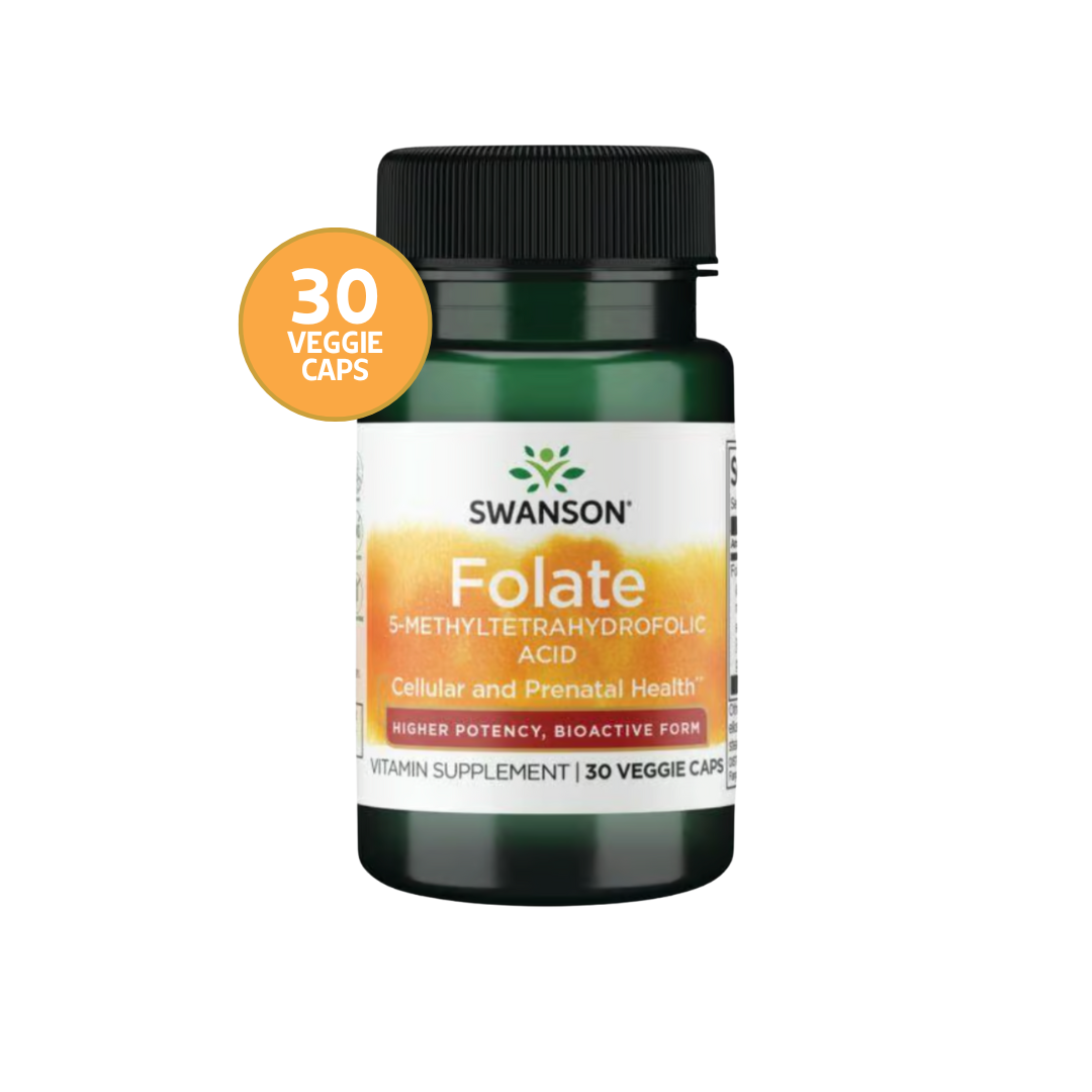 Folate 5-Methyltetrahydrofolic Swanson 30 capsulas