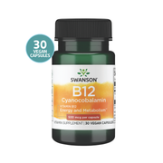 Swanson Vitamin B12 500mcg 30 Cápsulas Veganas | Vitamina B12