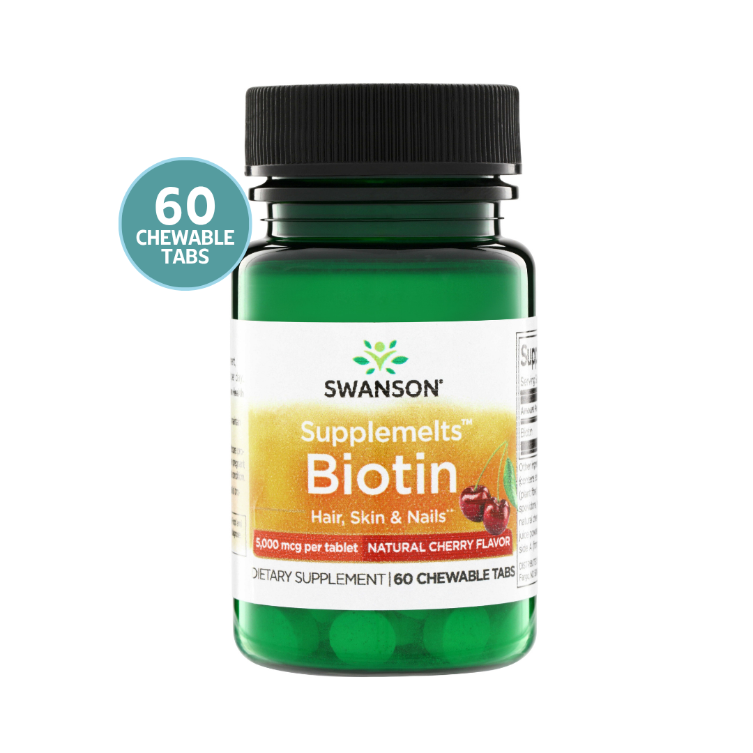 Swanson Supplemelts Biotin 5000mcg 60 Tabletas Masticables | Biotina