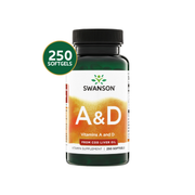Swanson Vitaminas A + D | 250 Softgels · Salud Visual, Ósea e Inmune