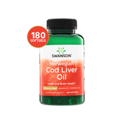 Swanson Aceite de Hígado de Bacalao Noruego 350 mg | 180 Softgels · Omega 3 Premium