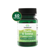 Swanson Ciruela + Senna 2 en 1 | 60 Softgels · Tránsito Intestinal Suave