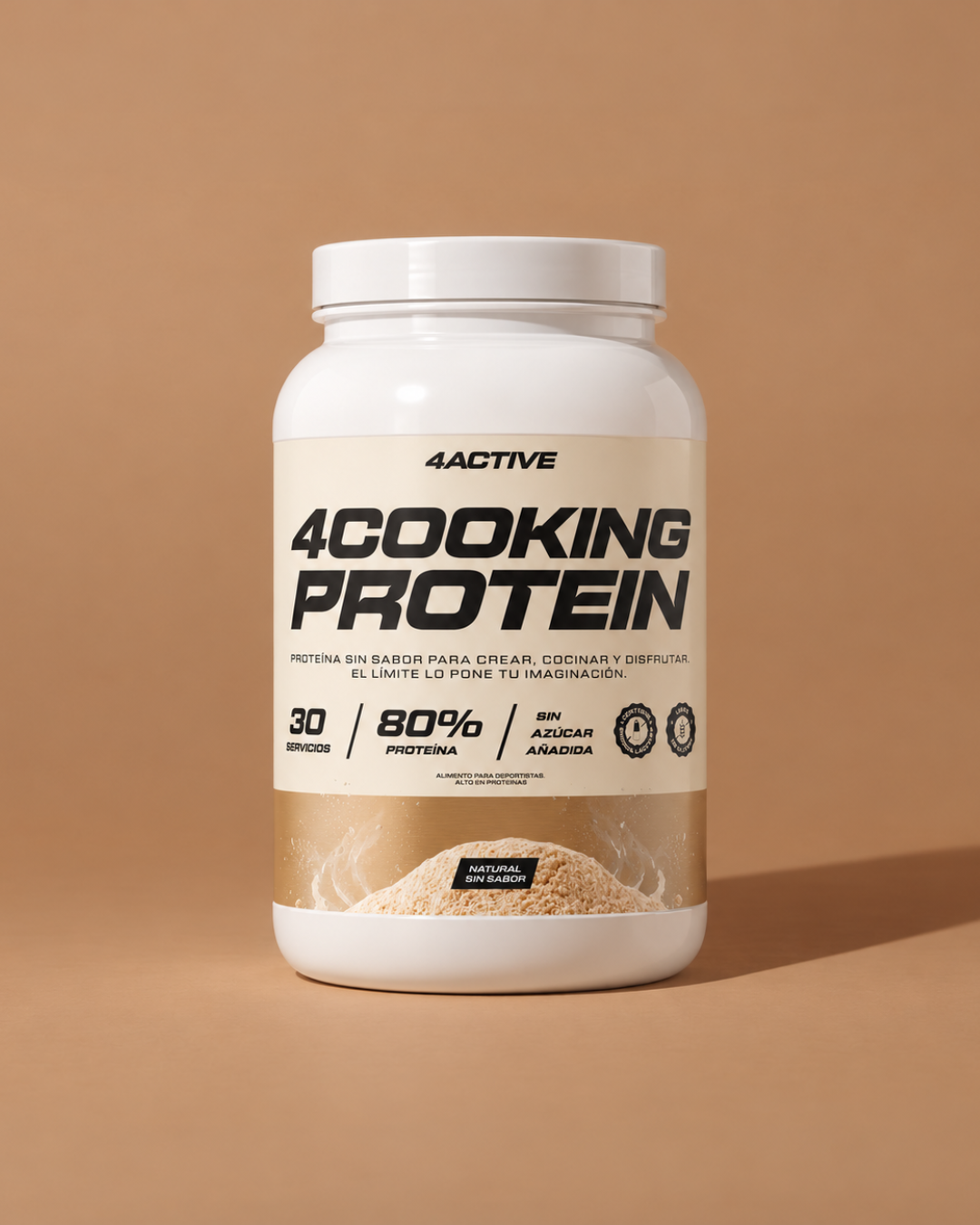 4Active 4Cooking Protein 30 Servicios | 80% Proteína Sin Sabor para Cocinar