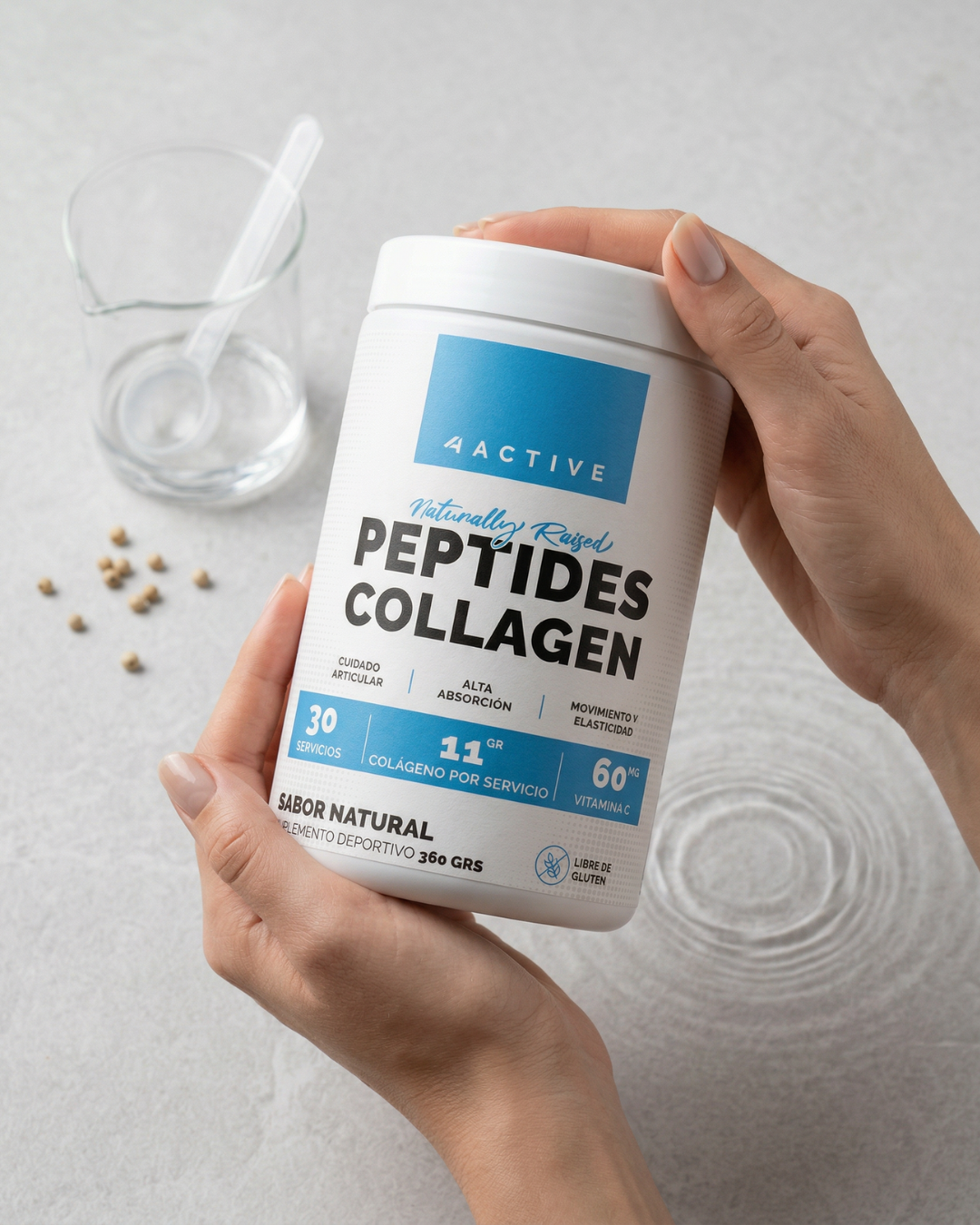4Active Peptides Collagen 360 g | 30 Servicios · 11 g Colágeno · Con Vitamina C