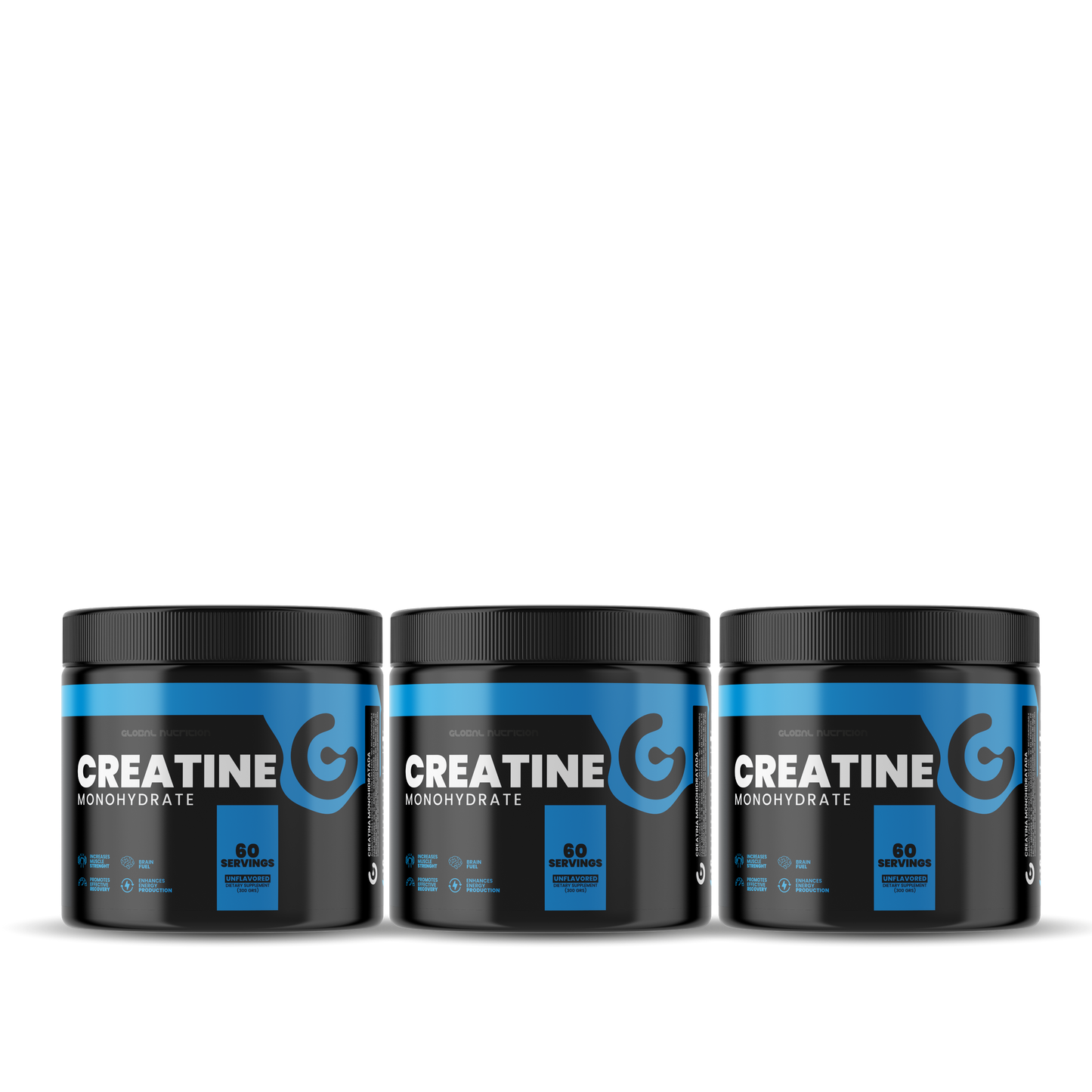 3x $32.990 Creatina Monohydrate 300 Grs - 60 Servicios Global Nutrition