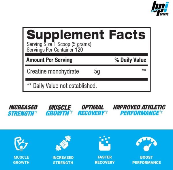 Creatine BPI Micronized 600 gramos 120 Servicios