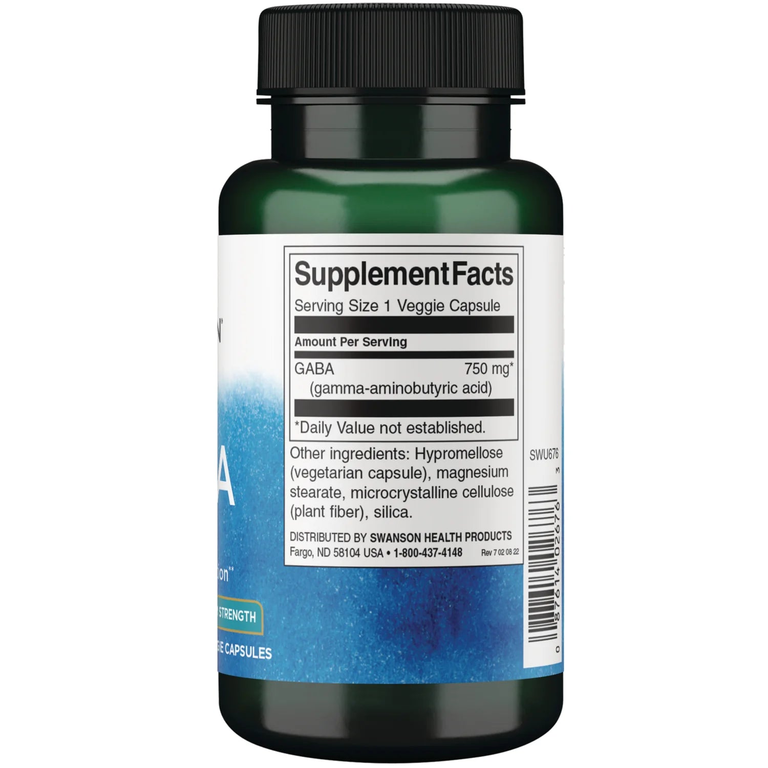 Swanson GABA 750 mg | 60 Cápsulas · Relajación y Calidad del Sueño