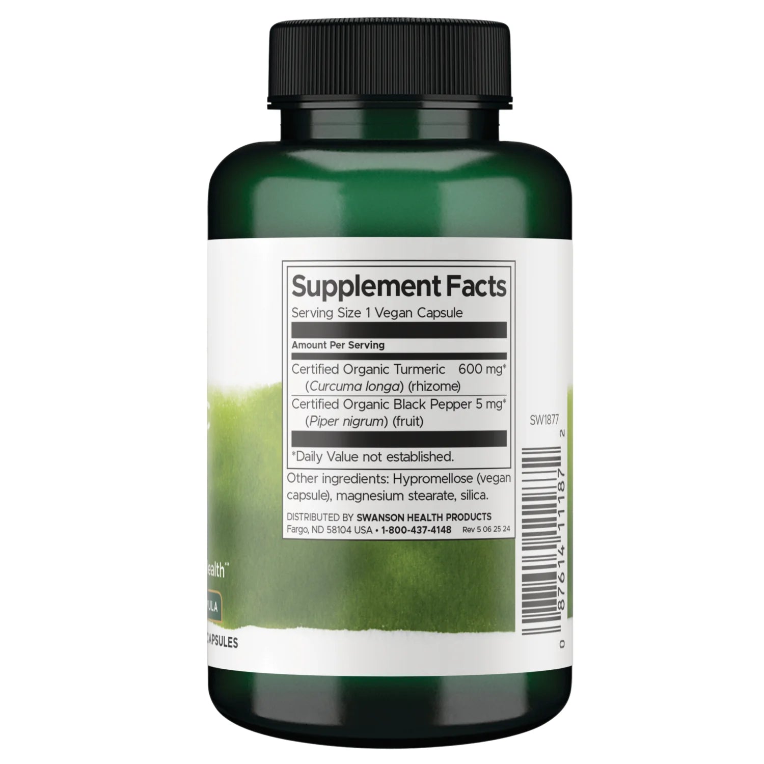Swanson Cúrcuma + Pimienta Negra | 90 Cápsulas · Confort Articular Natural
