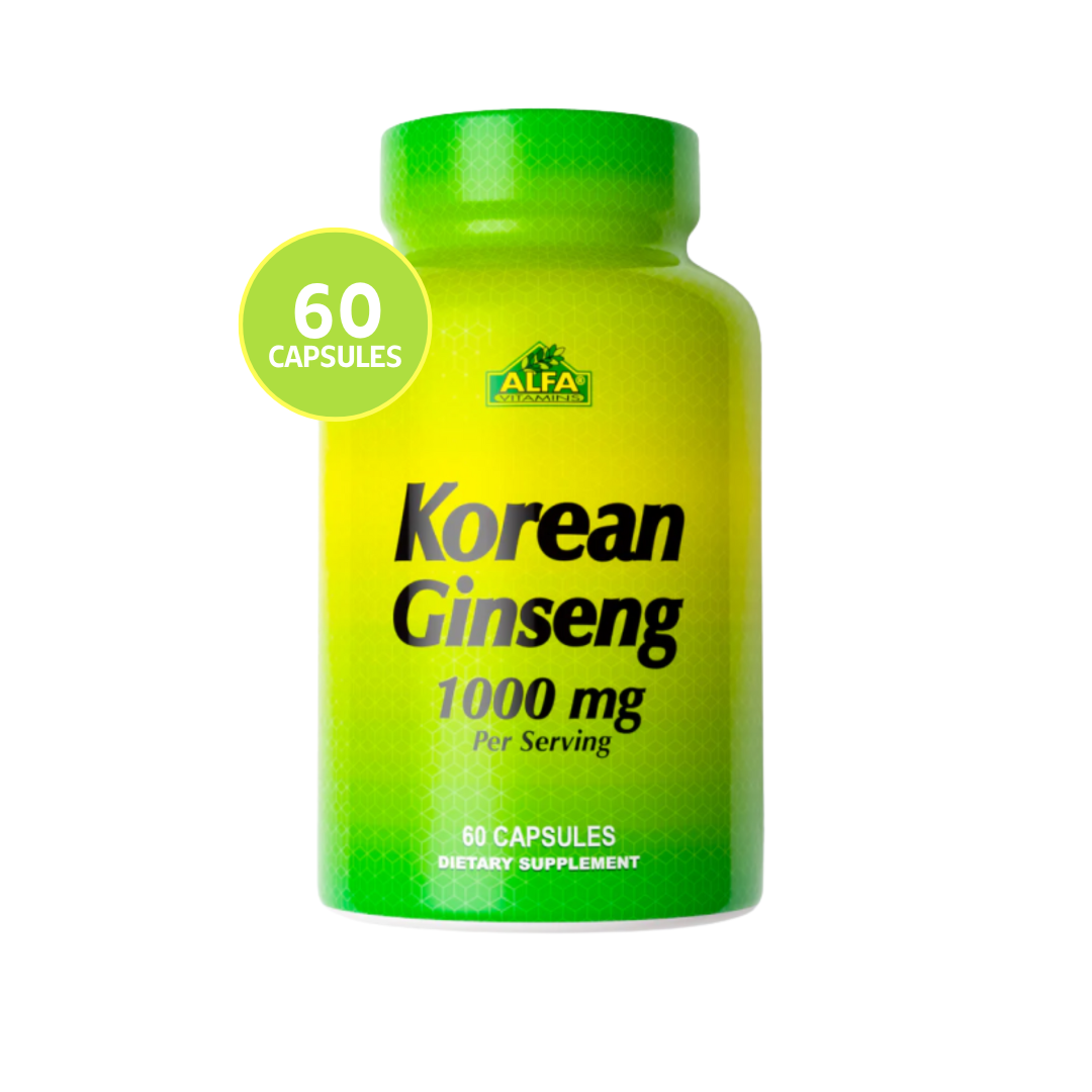 Korean Ginseng Alfa Vitamins 1000 mg 60 capsulas