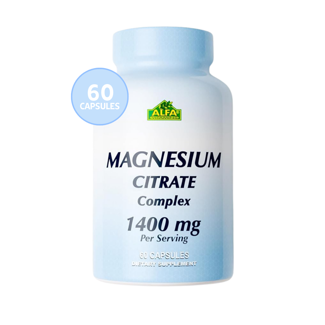 Magnesium Citrate Complex Alfa Vitamins 1400 mg 60 capsulas