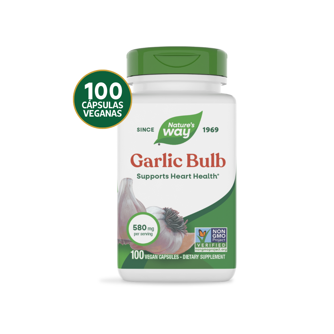 Nature's Way Ajo Bulbo 580 mg | 100 Cápsulas · Cardiovascular y Sistema Inmune