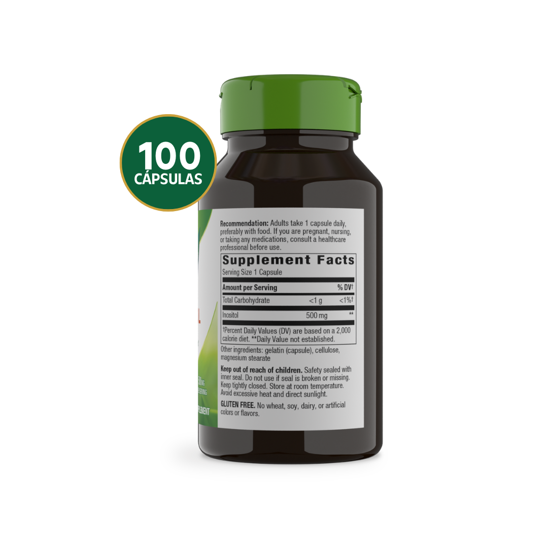 Nature's Way Inositol 500 mg | 100 Cápsulas · Salud Hormonal Femenina y SOP