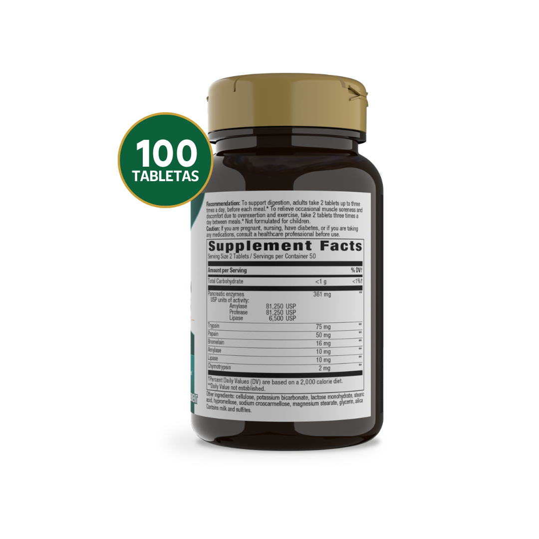 Nature's Way Dual Action Enzimas Digestivas | 100 Tabletas · Digestión y Bienestar