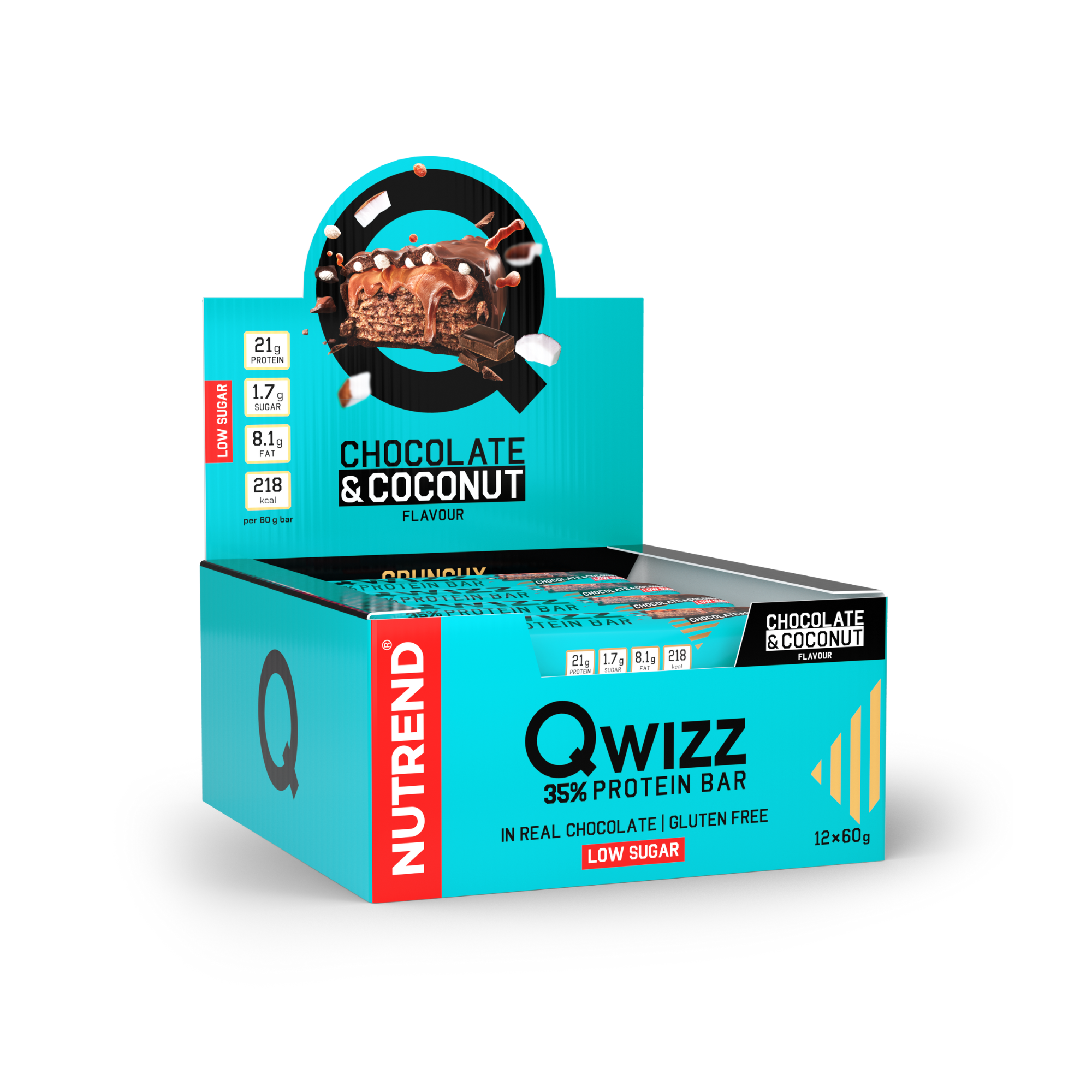 Qwizz Protein Bar Nutrend 21 gramos De Proteína (caja 12 Unidades)