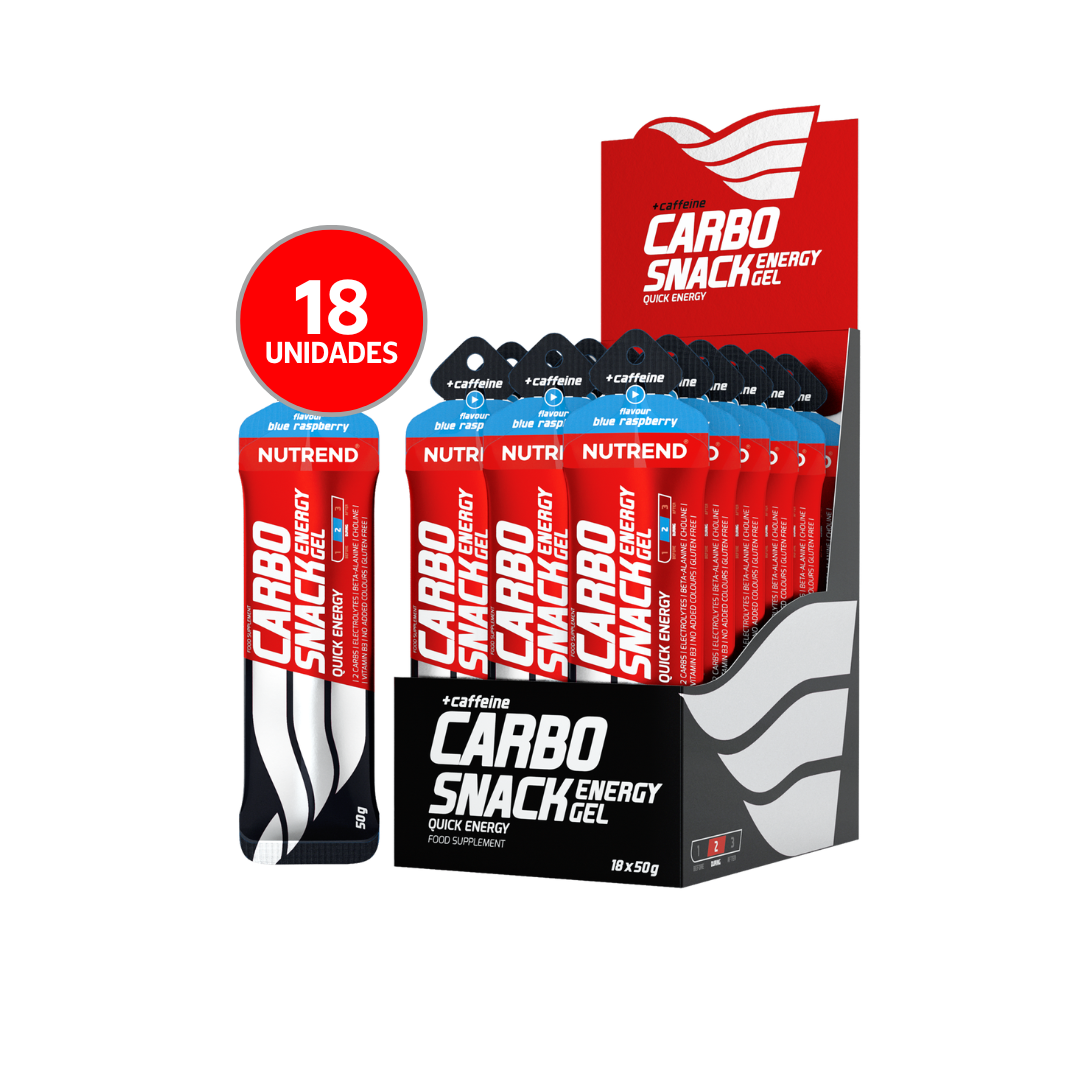 Carbo Snack Gel Energy con Cafeína NUTREND (caja 18 unidades)