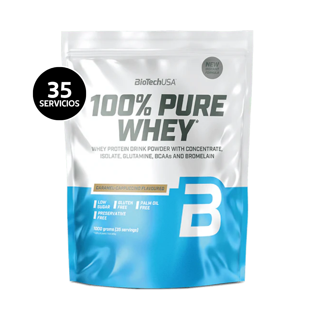 BioTechUSA 100% Pure Whey 1000 g | 35 Servicios · Proteína Whey para Desarrollo y Recuperación Muscular