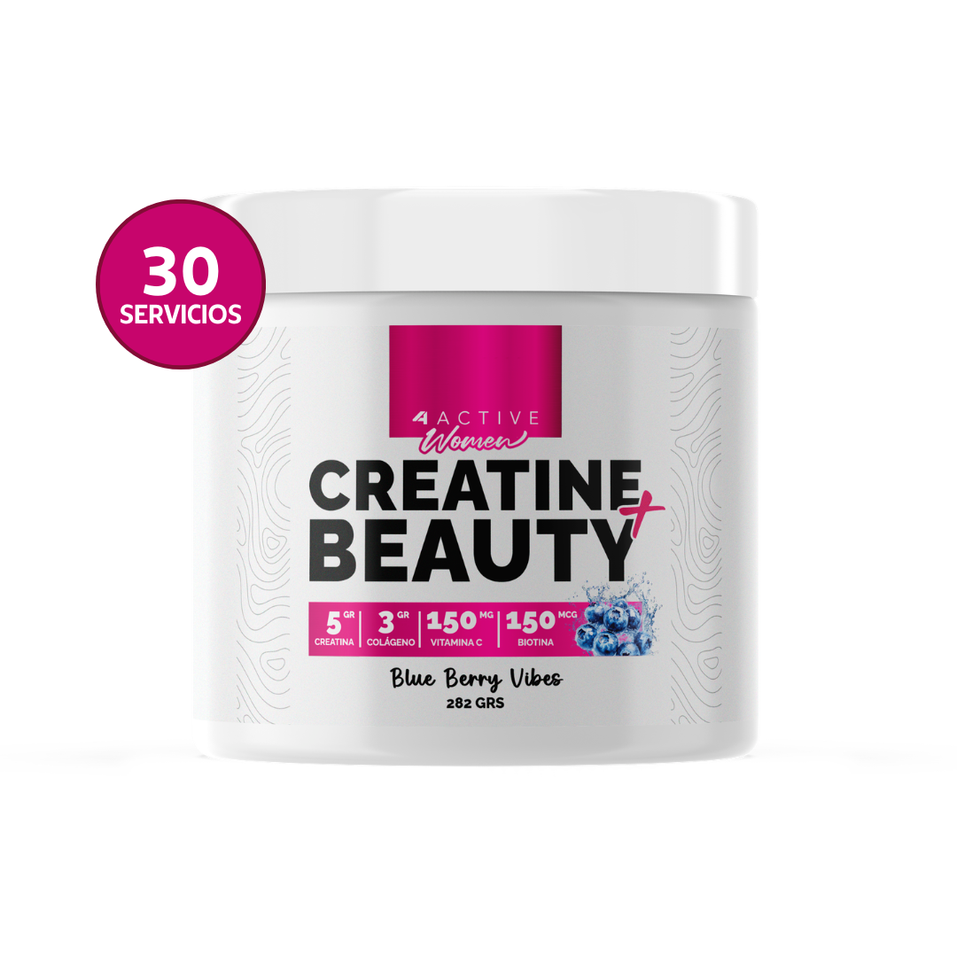 4Active Creatine + Beauty Women 282 g | 5g Creatina + 3g Colágeno + Vitamina C + Biotina
