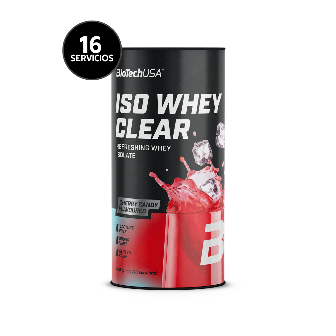BioTechUSA Iso Whey Clear 400 g | 16 Servicios · Whey Isolate · Libre de Azúcar y Gluten