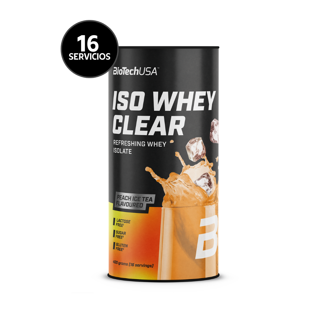 BioTechUSA Iso Whey Clear 400 g | 16 Servicios · Whey Isolate · Libre de Azúcar y Gluten