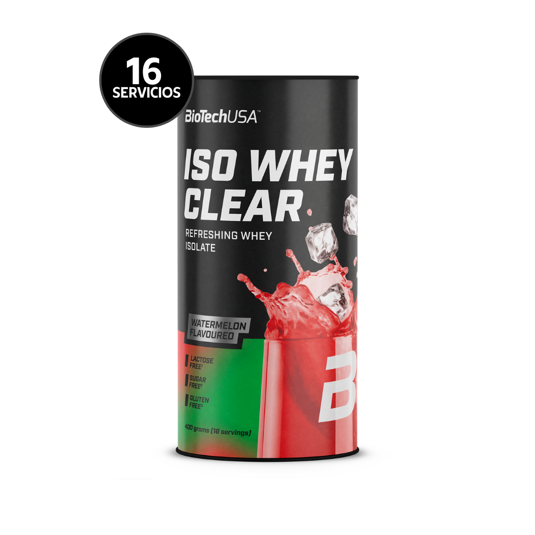 BioTechUSA Iso Whey Clear 400 g | 16 Servicios · Whey Isolate · Libre de Azúcar y Gluten