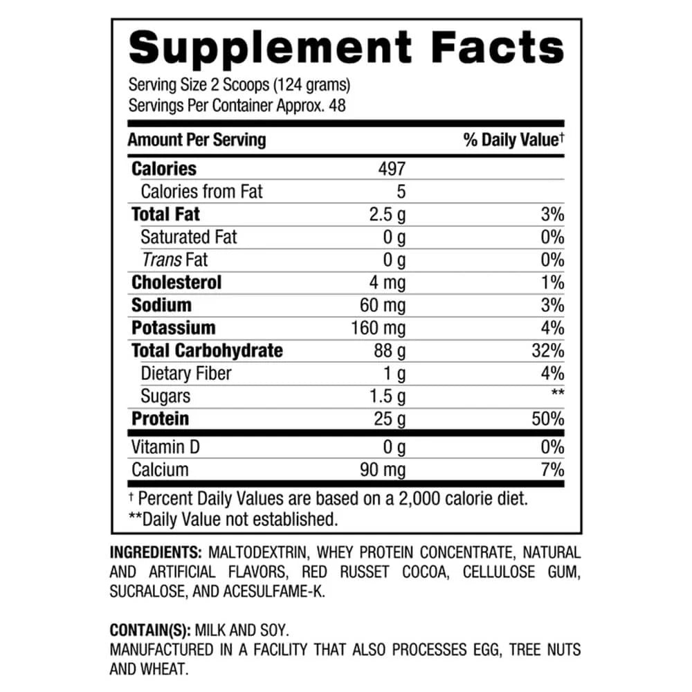 BPI Sports Bulk Muscle XL Ganador de Masa 5.9 kg (13 lb) | 48 Servicios · 25g Proteína · 497 kcal
