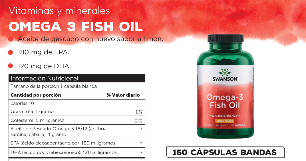 Swanson Omega 3 Fish Oil - Lemon Flavor 150 Sgels