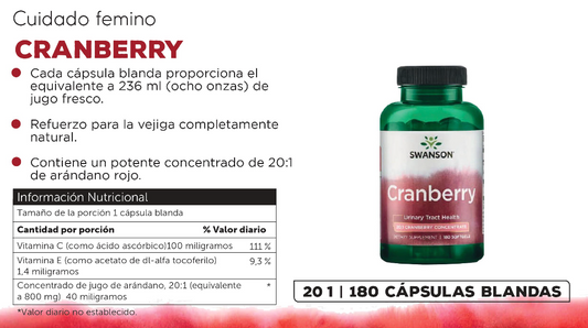Swanson Cranberry 20:1 Concentrate - 180 Softgels