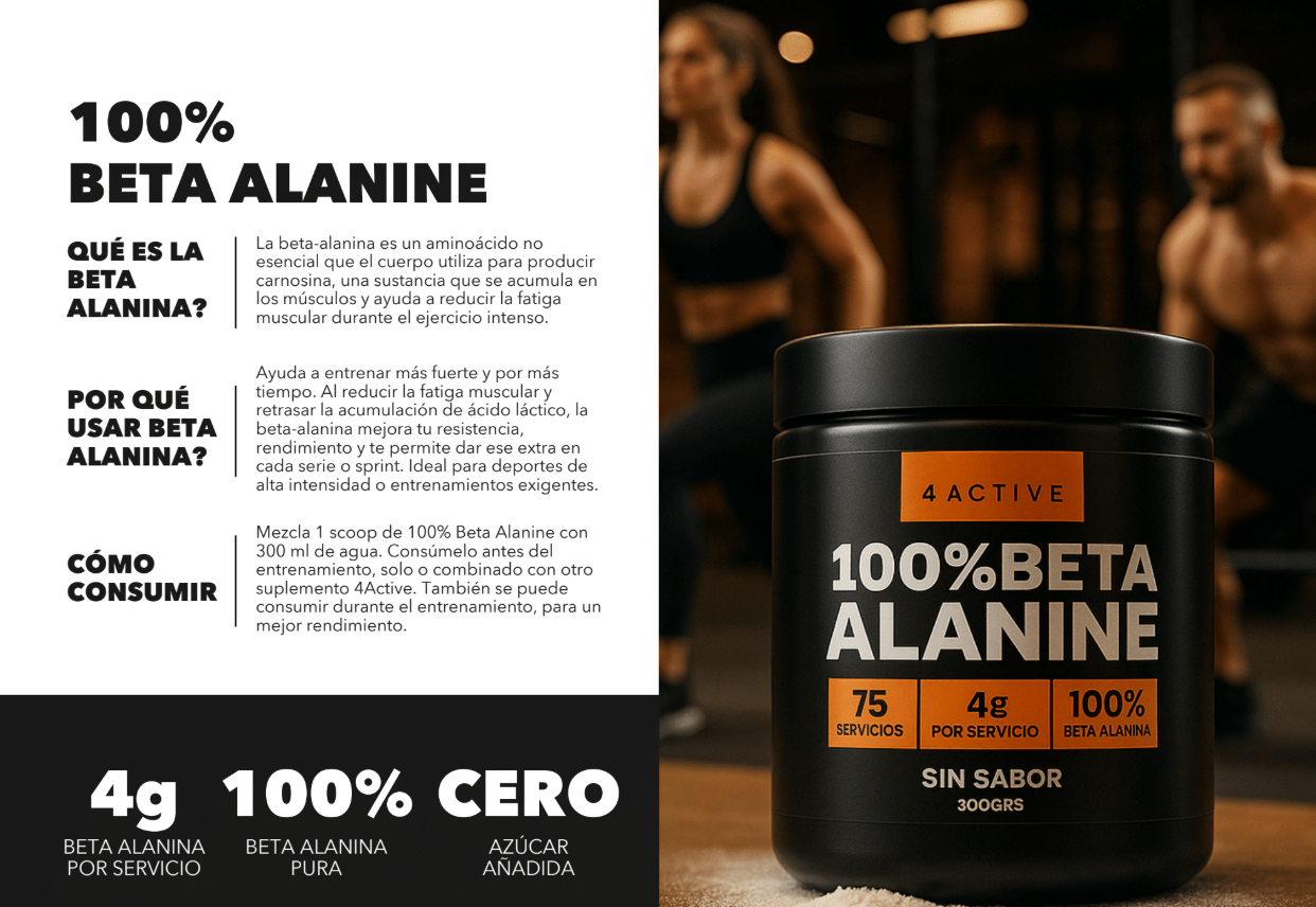100% Beta alanine 4active 300 gramos