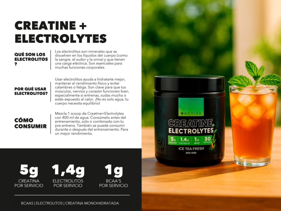 4active Creatine con Electrolytes 300 gramos