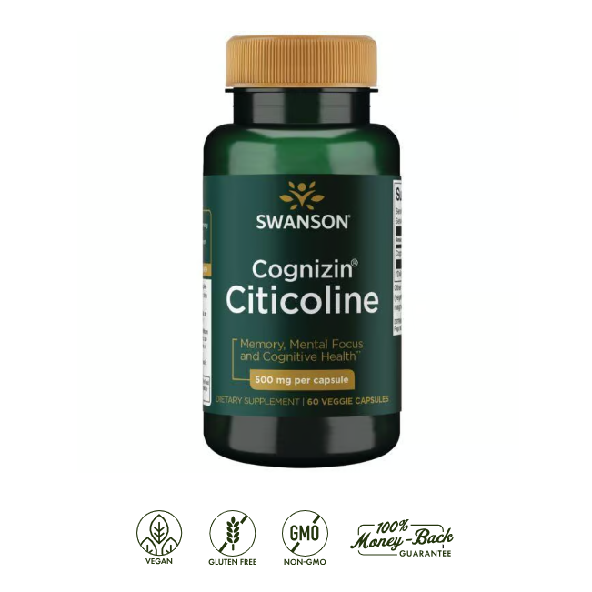 Cognizin Citicoline Swanson 500 mg 60 Capsulas