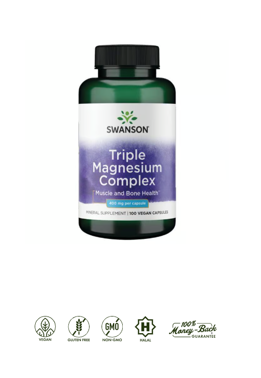 Triple Magnesium Complex Swanson 400 mg 100 Capsulas
