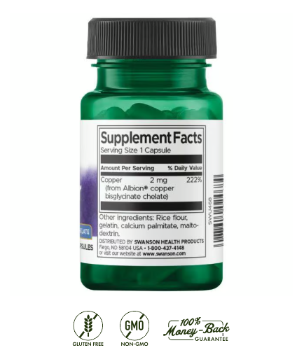 Ultra Albion Copper Swanson 2mg 60 Capsulas