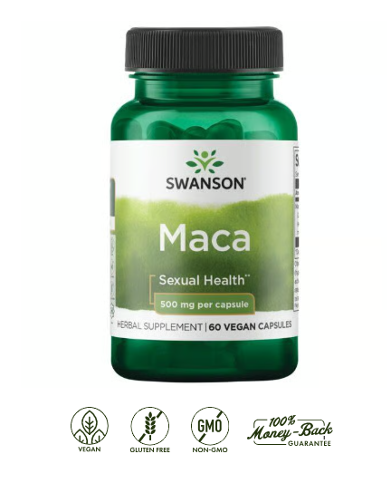 Swanson Maca Peruana 500 mg | 100 Cápsulas · Energía, Libido y Vitalidad