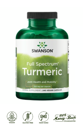 Turmeric Swanson 720 mg 240 Vegan Cápsulas