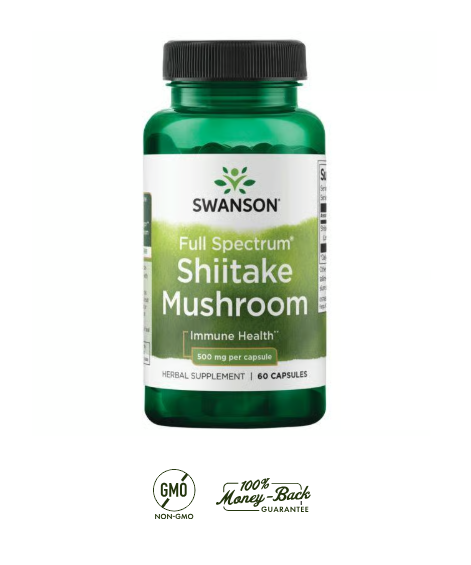 Shiitake Mushroom Swanson 500 mg 60 capsulas