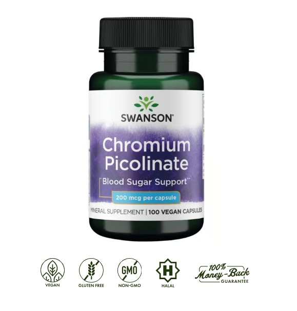 Chromium Picolinate Swanson 200 mcg 100 capsulas