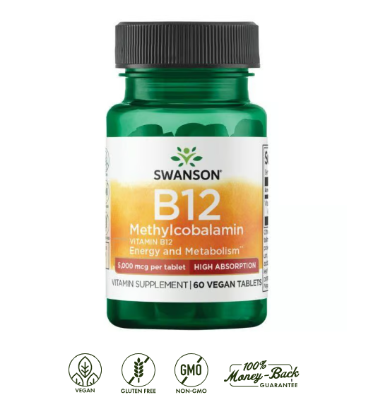 Vitamin B 12 Methylcobalamin Swanson 5,000 mcg 60 tabletas
