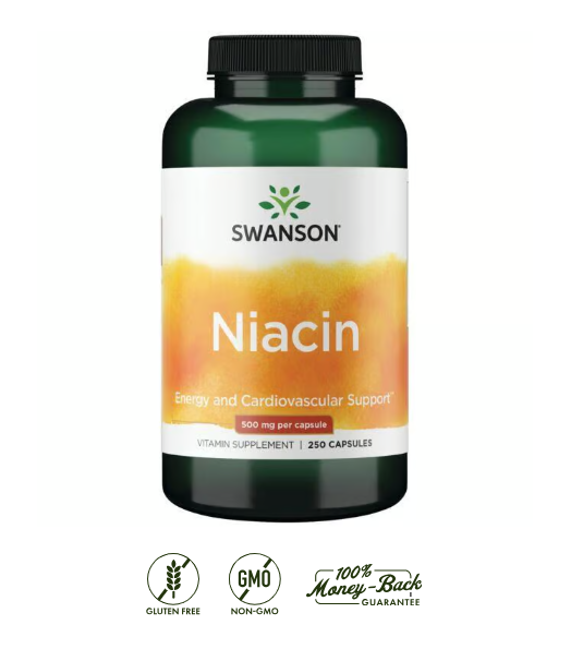 Niacin Swanson vitamina B3 500 mg 250 Cápsulas