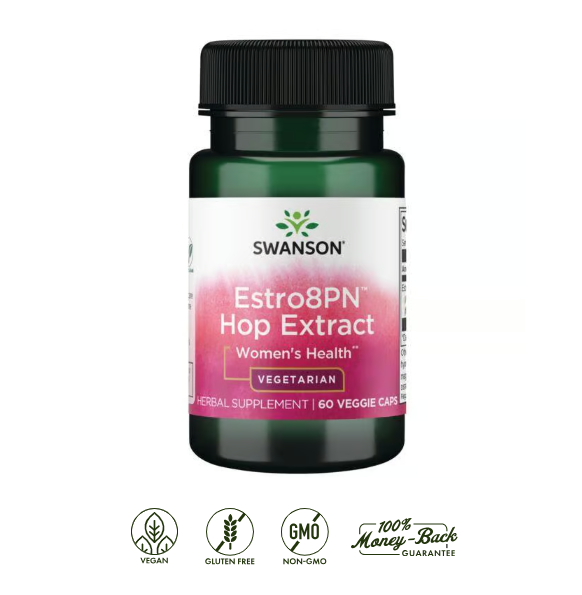 Swanson Estro8PN Extracto de Lúpulo 10 mg | 60 Cápsulas · Equilibrio Hormonal Femenino