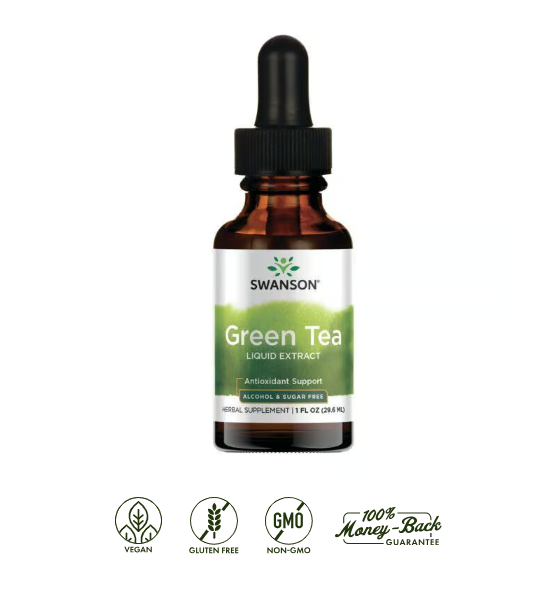 Swanson Extracto Líquido de Té Verde 29,6 ml · Antioxidante y Metabolismo