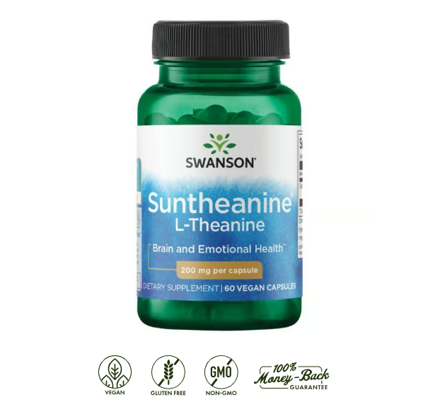 Swanson L-Teanina SunTheanine 100 mg | 60 Cápsulas · Relajación y Enfoque