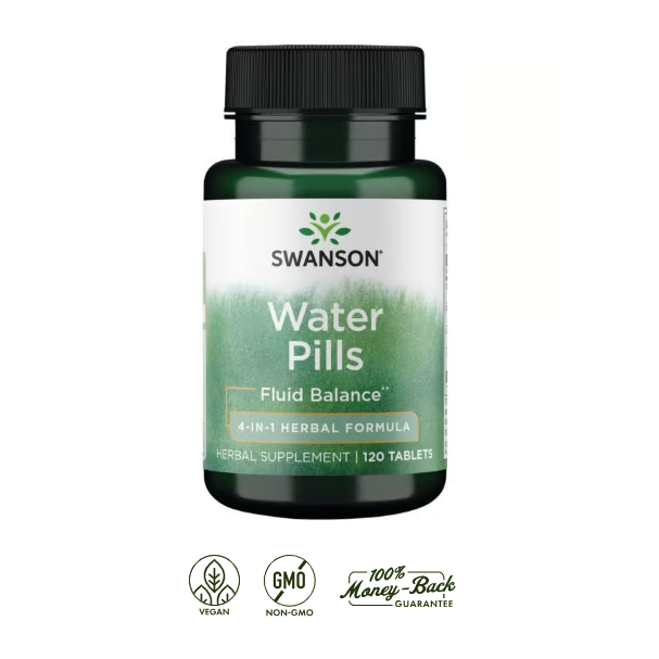 Swanson Water Pills Herbal | 120 Tabletas · Balance de Líquidos