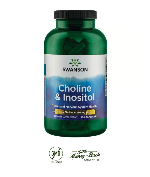 Swanson Colina + Inositol 250 mg | 250 Cápsulas · Metabolismo y Sistema Nervioso