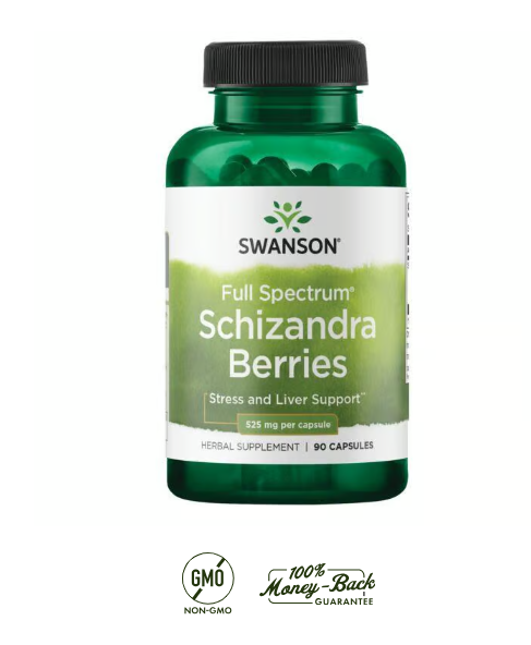 Swanson Schizandra Berries 525 mg | 90 Cápsulas · Adaptógeno y Detox Hepático