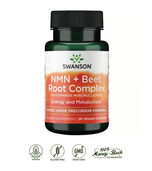 NMN + Remolacha Energía Celular y Circulación Swanson | 30 Cápsulas