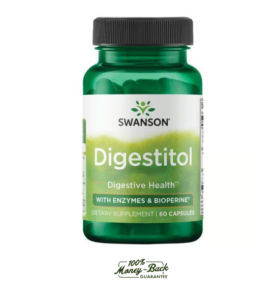 Swanson Digestitol Enzimas Digestivas + BioPerine | 60 Cápsulas · Absorción