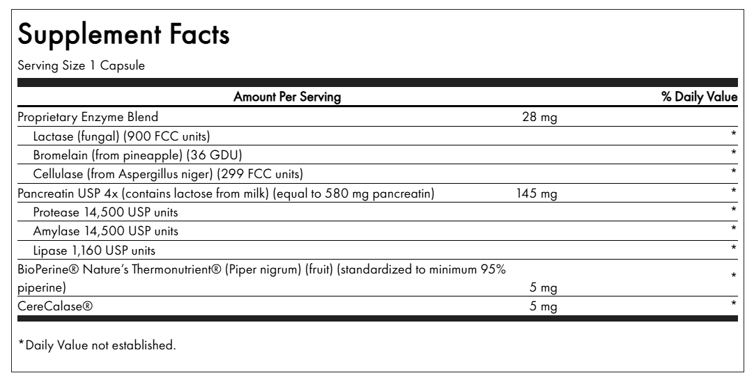 Swanson Digestitol Enzimas Digestivas + BioPerine | 60 Cápsulas · Absorción