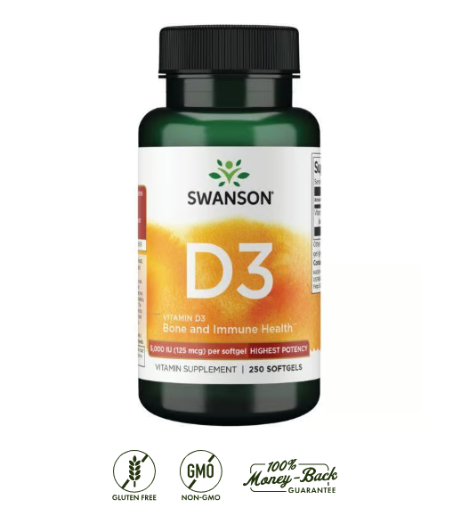 Vitamina D3 Swanson 2000 ui 250 Cápsulas
