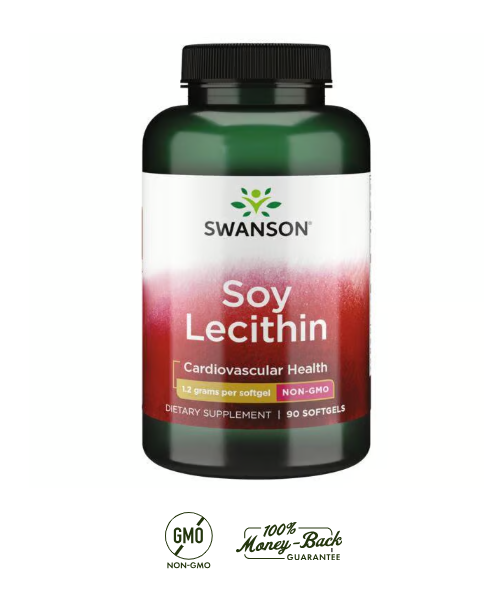 Swanson Lecitina de Soja No-GMO 1.2 g | 90 Softgels · Cardiovascular y Cerebral